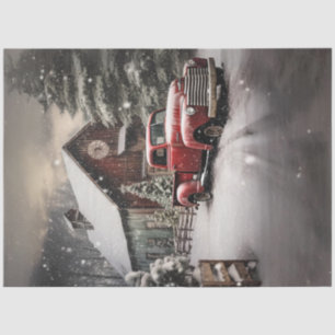 Papel De Seda Dissociação da paisagem de neve - Barn de Caminhão