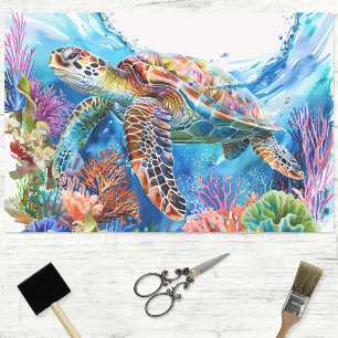 Papel De Seda Dissociação da Tartaruga Marinha Vibrante