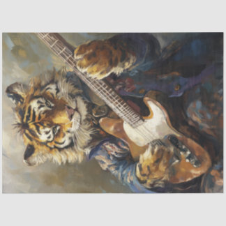 Papel De Seda Dissociação de Arte Animal Rockstar Tiger