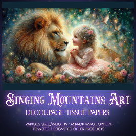 Papel De Seda Dissociação de Arte Cristã de Leão e Rapariga