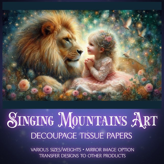 Papel De Seda Dissociação de Arte Cristã de Leão e Rapariga (Criador carregado)