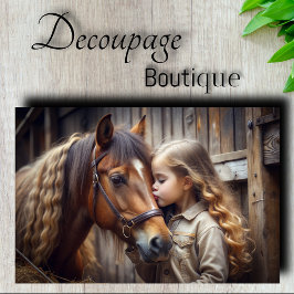 Papel De Seda Dissociação de Beijo Menino e Cavalo