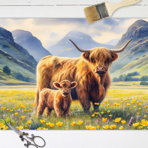 Papel De Seda Dissociação de Campo de Vaca e Beterraba