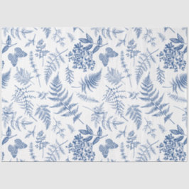 Papel De Seda Dissociação de chinoiserie azul de Vintage