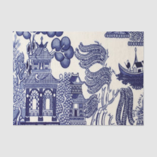 Papel De Seda Dissociação de Chinoiserie Azul e Branco Chinês