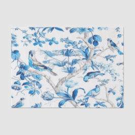Papel De Seda Dissociação de Chinoiserie Azul e Branco Chinês