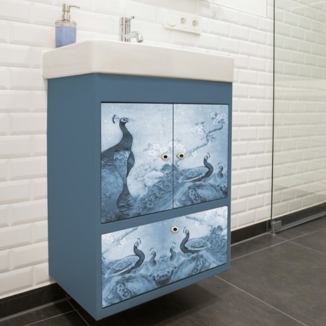 Papel De Seda Dissociação de Choque Floral Branco e Azul (Criador carregado)