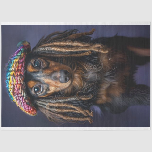 Papel De Seda Dissociação de chouriços brancos com dreadlocks (Frente )