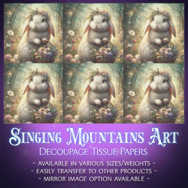 Papel De Seda Dissociação de Coelho da Fantasia Floral Encantada (Criador carregado)