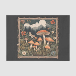 Papel De Seda Dissociação de Cogumelos Cottagecore