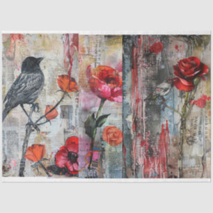 Papel De Seda Dissociação de Colagem de Abstrato de Arte Vintage