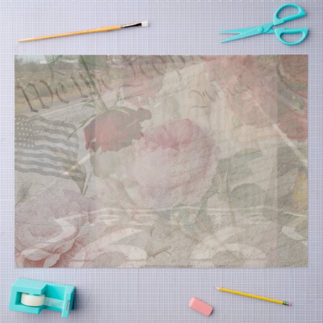 Papel De Seda Dissociação de Colagem Floral dos EUA (Arte )