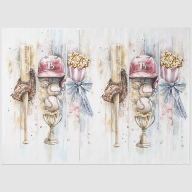 Papel De Seda Dissociação de Colagem Verticais Tema Baseball (Frente )