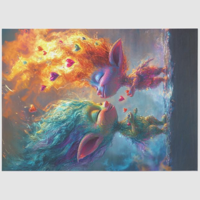 Papel De Seda Dissociação de criaturas brancas brilhantes (Frente )