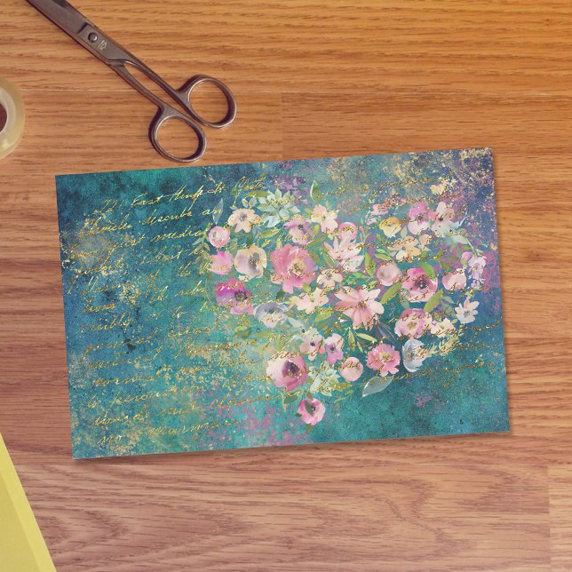 Papel De Seda Dissociação de Escrita Manual Romântica Dourada Fl (Criador carregado)