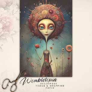 Papel De Seda Dissociação de Fantasia Floral Fantástica Cósmica