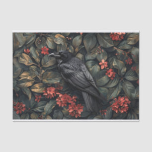 Papel De Seda Dissociação de Flores Botânicas Raven