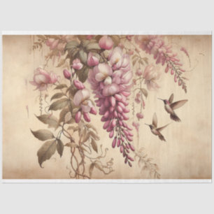 Papel De Seda Dissociação de Flores Rosa Vinheira da Wisteria
