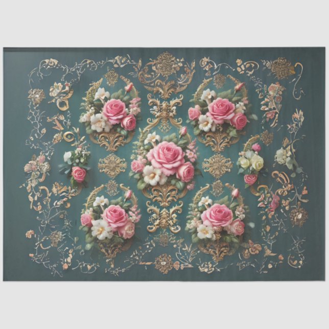 Papel De Seda Dissociação de Flores Tradicionais (Frente )