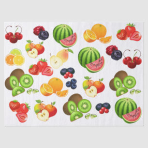 Papel De Seda Dissociação de Fruta de cereja com melancia de maç