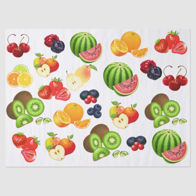 Papel De Seda Dissociação de Fruta de cereja com melancia de maç (Frente )