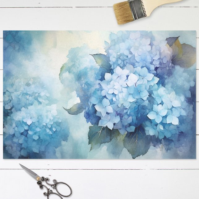 Papel De Seda Dissociação de Hydrangea de Cor da Água Azul (Criador carregado)
