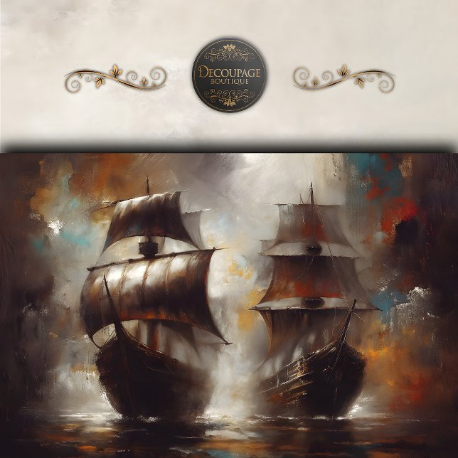 Papel De Seda Dissociação de Navios de Exibição de Stormbound (Stormbound Viking ships Decoupage Tissue Paper)