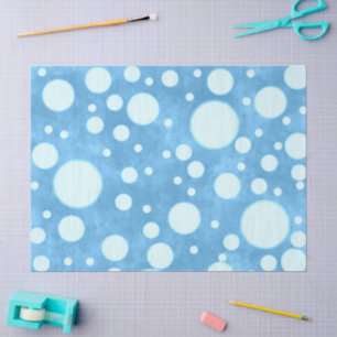 Papel De Seda Dissociação de Padrão de Bolinhas Brancas Azul