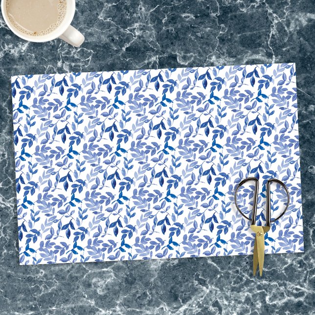 Papel De Seda Dissociação de padrão floral azul (Criador carregado)