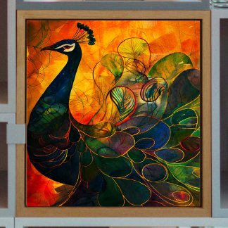 Papel De Seda Dissociação de Peacock Abstrato Brilhante