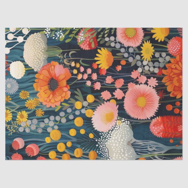 Papel De Seda Dissociação de Pintura de Flores Selvagens de Sang (Frente )