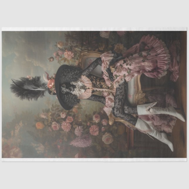 Papel De Seda Dissociação de Poodle Padrão Flamboyant (Frente )