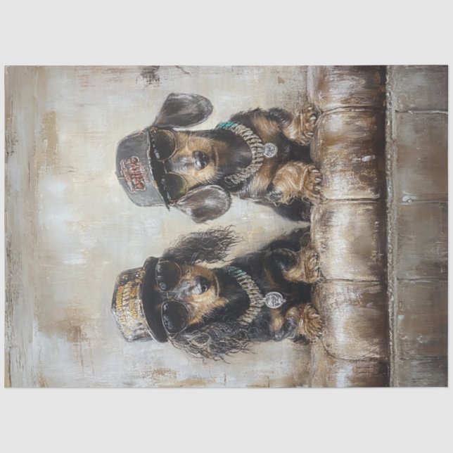 Papel De Seda Dissociação de Rappers de Dachshund (Frente )