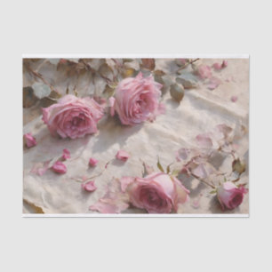 Papel De Seda Dissociação de Rosas Rosa Elegante