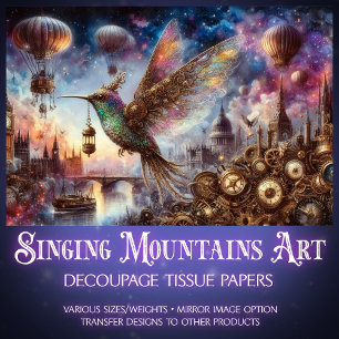 Papel De Seda Dissociação de Steampunk Aerial Hummingbird