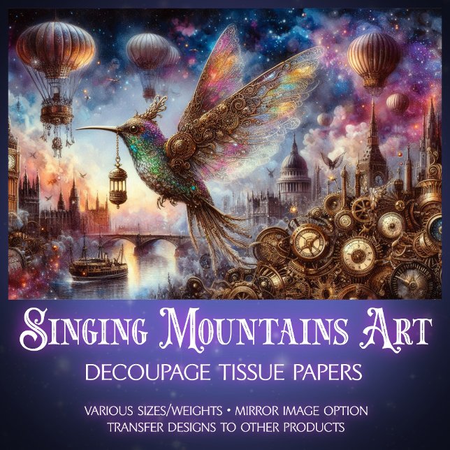 Papel De Seda Dissociação de Steampunk Aerial Hummingbird (Criador carregado)