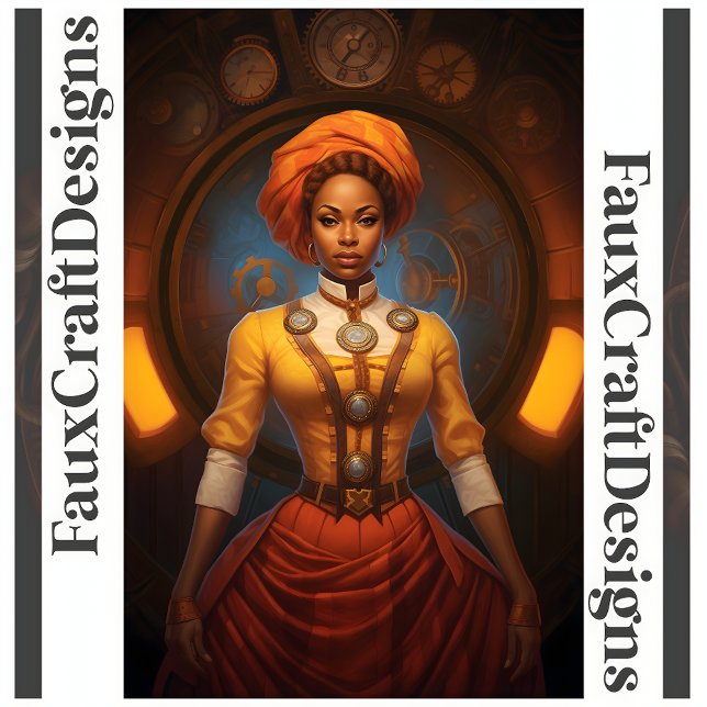 Papel De Seda Dissociação de Steampunk African Lady Faux Ink 052 (Criador carregado)