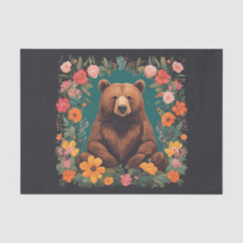 Papel De Seda Dissociação de Urso de Cottagecore