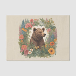 Papel De Seda Dissociação de Urso de Cottagecore