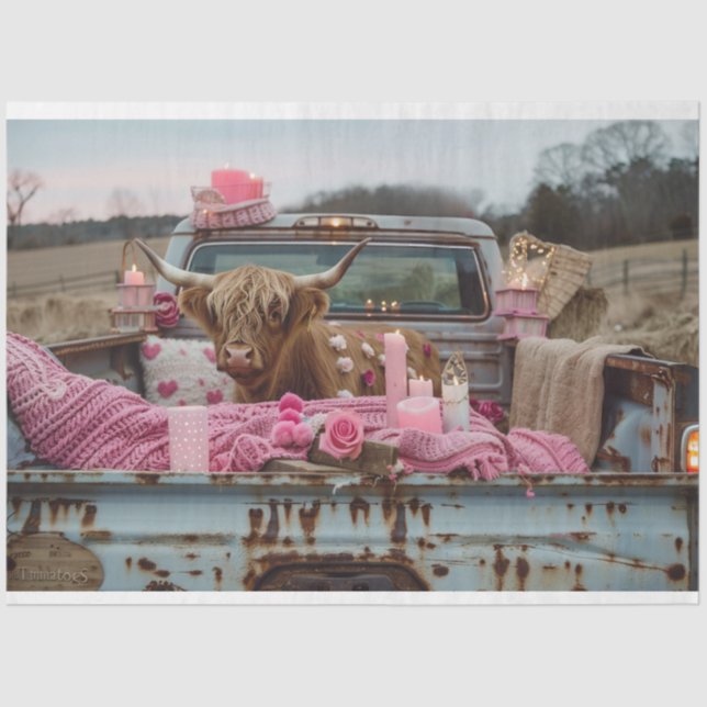 Papel De Seda Dissociação de Vaca do Planalto Românica (Frente )