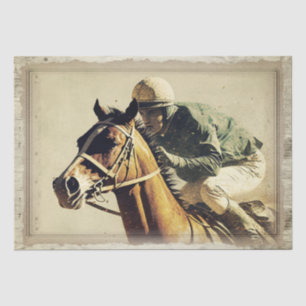Papel De Seda Dissociação de Vintage de Jockey Race Horse
