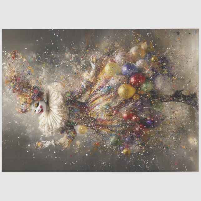 Papel De Seda Dissociação do Circo Imísico Palhaço Colorido (Frente )