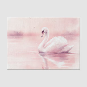 Papel De Seda Dissociação do Cisne Branco e Rosa Esbranquiçado
