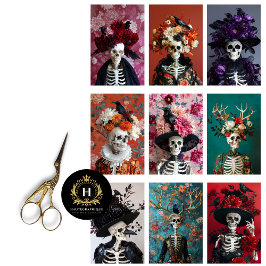 Papel De Seda Dissociação do Diário de Lixo do Esqueleto Gótico