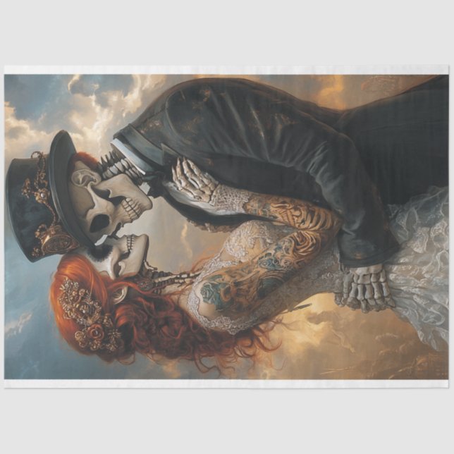 Papel De Seda Dissociação do esqueleto gótico Lua de mel (Frente )