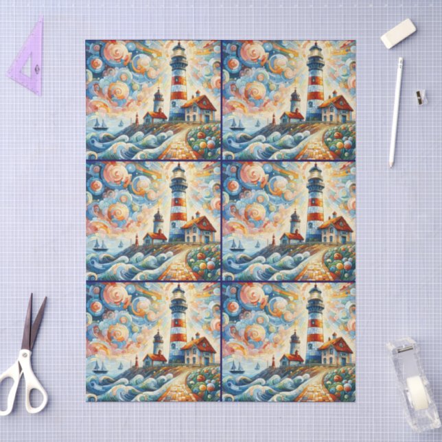 Papel De Seda Dissociação do farol de vidro congelado (Arte )