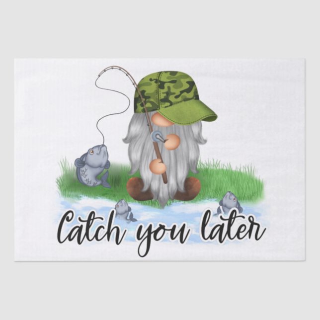 Papel De Seda Dissociação do Gnomo de Pesca (Frente )