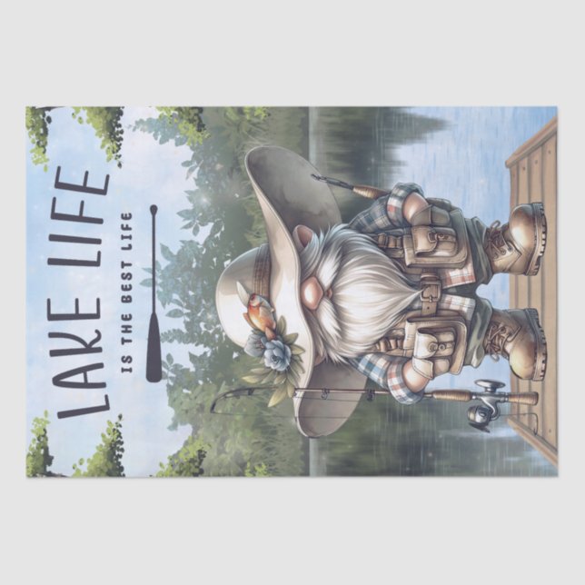 Papel De Seda Dissociação do Gnomo de Pesca (Frente )