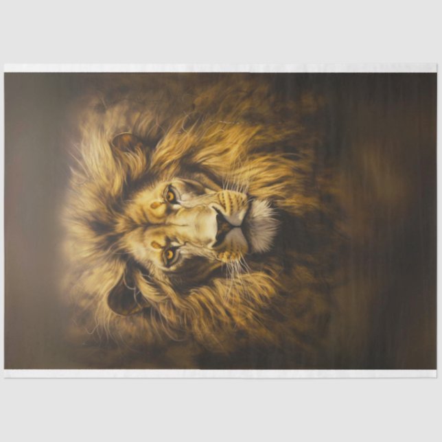 Papel De Seda Dissociação do Rei Leão Africano da Selva (Frente )