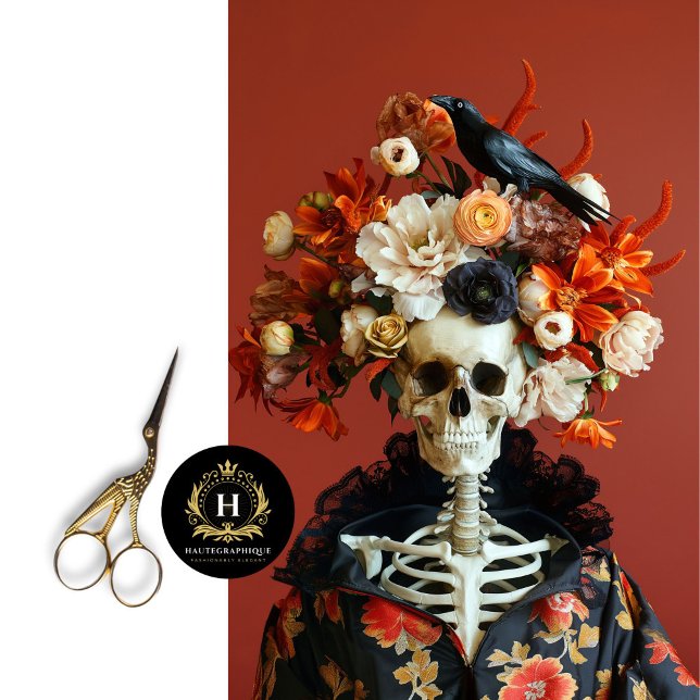 Papel De Seda Dissociação do Skeleton Gótico do Halloween (Criador carregado)